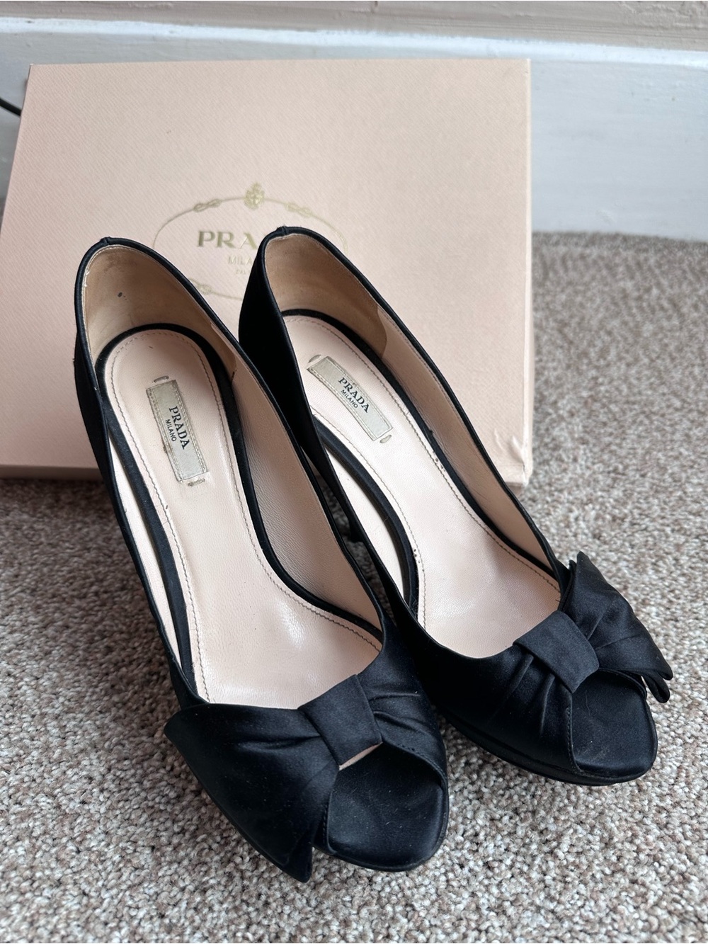 Prada Satin Bow Heels- Slingback Size 39